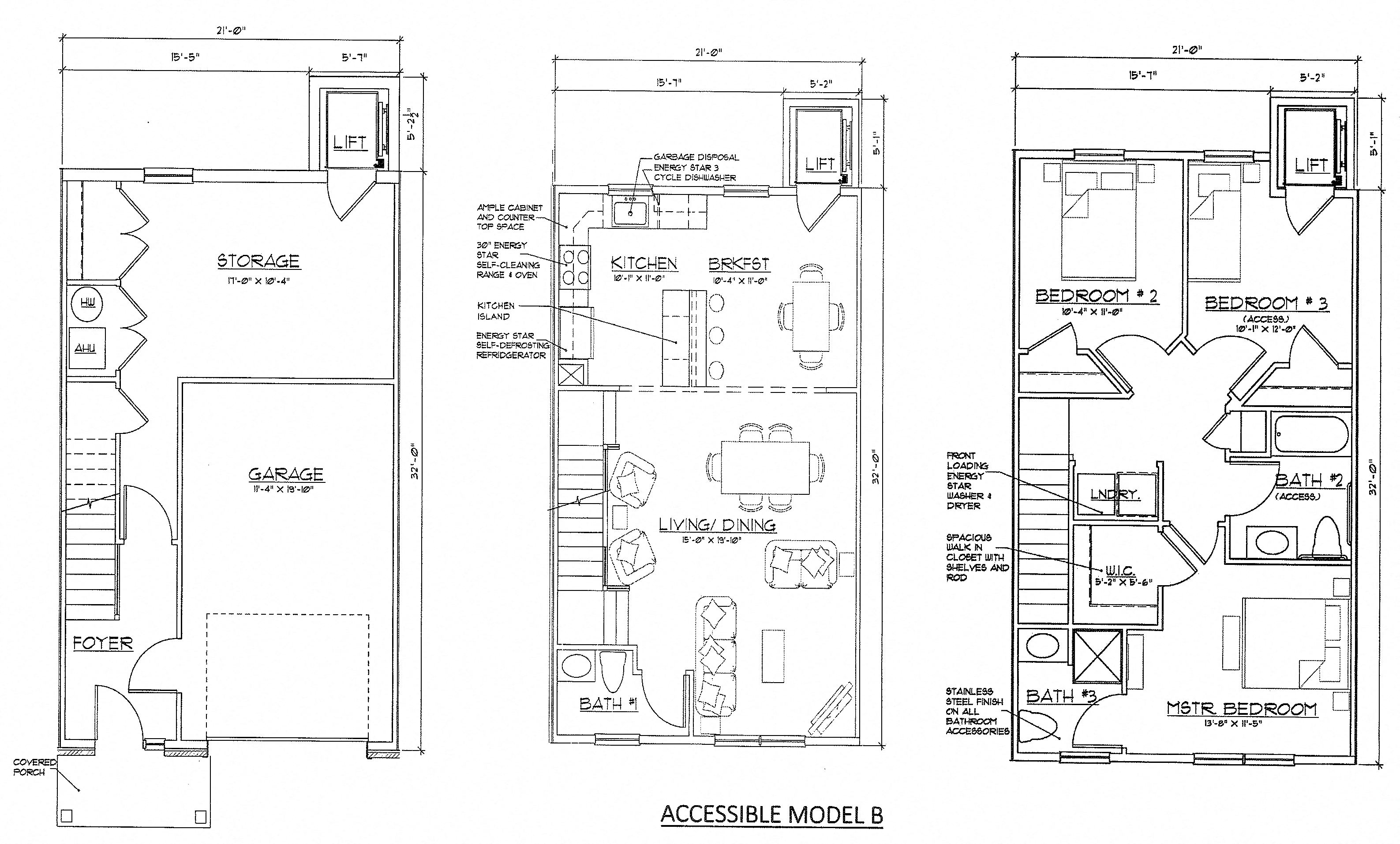 Floor plan for 3 beds, 2.5 baths, 1941 sqft